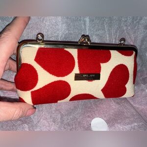 Miu Miu Red and Cream Heart Clutch